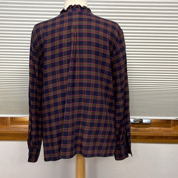 Rails Andi Navy Olive Fuchsia Plaid Button Down Long Sleeve Soft Flannel Shirt - Picture 9 of 13
